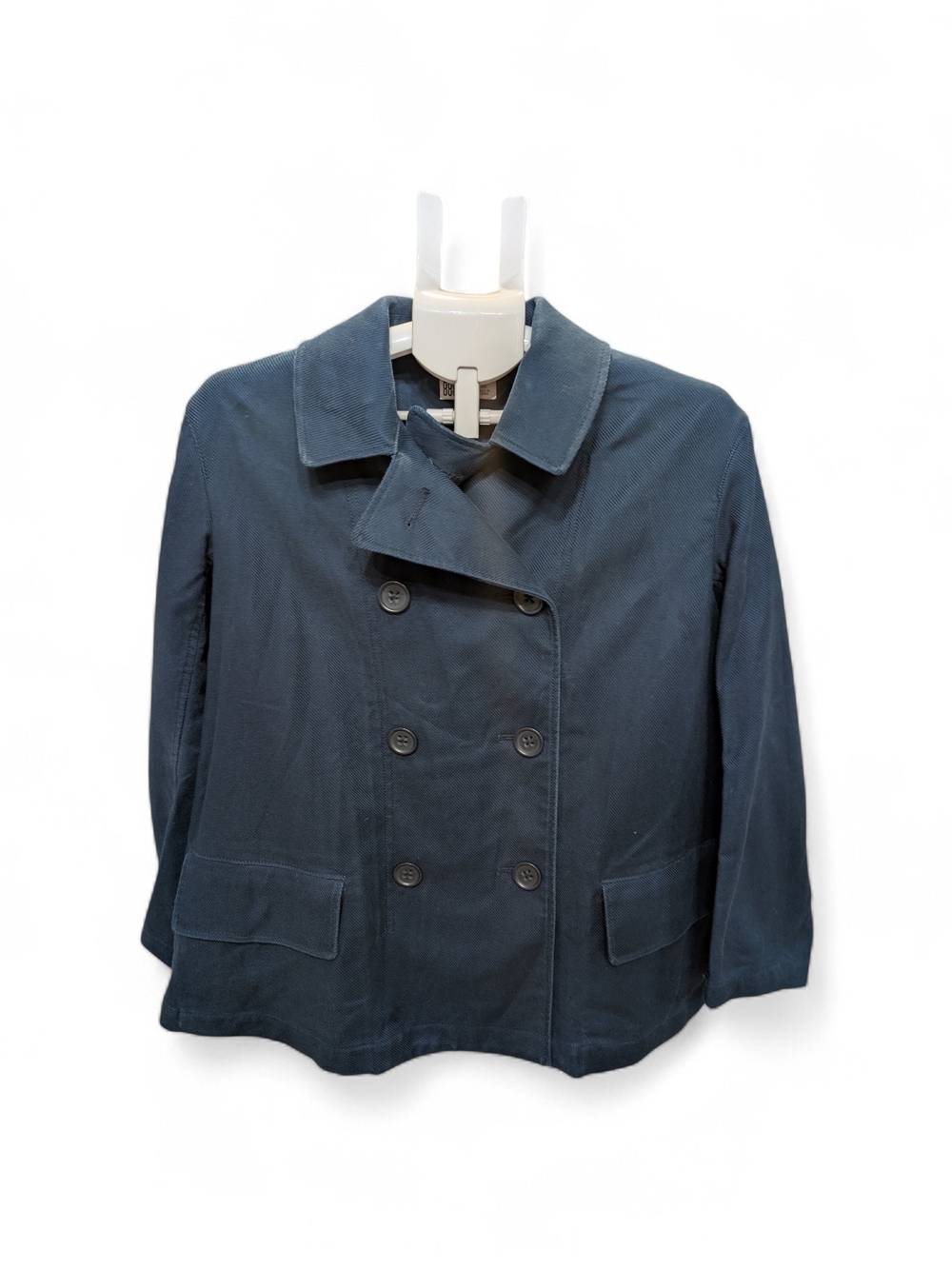 Uniqlo Rare Women's Double-Breasted Navy Light Pea Coat, XS, Oversized